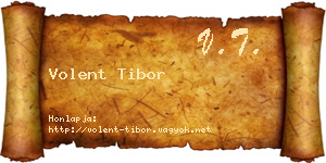Volent Tibor névjegykártya